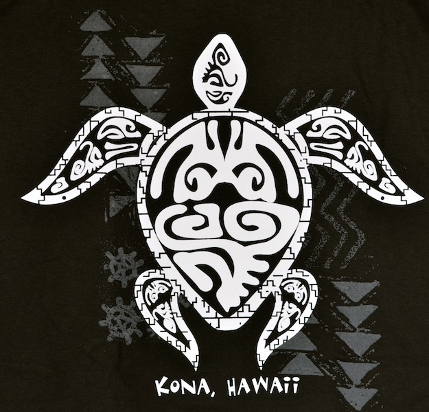 Kona Natural Soap Company Hawaiian Sea Turtle T Shirt | Local Hawaii Turtle Logo | Green Turtle L / Indigo Blue